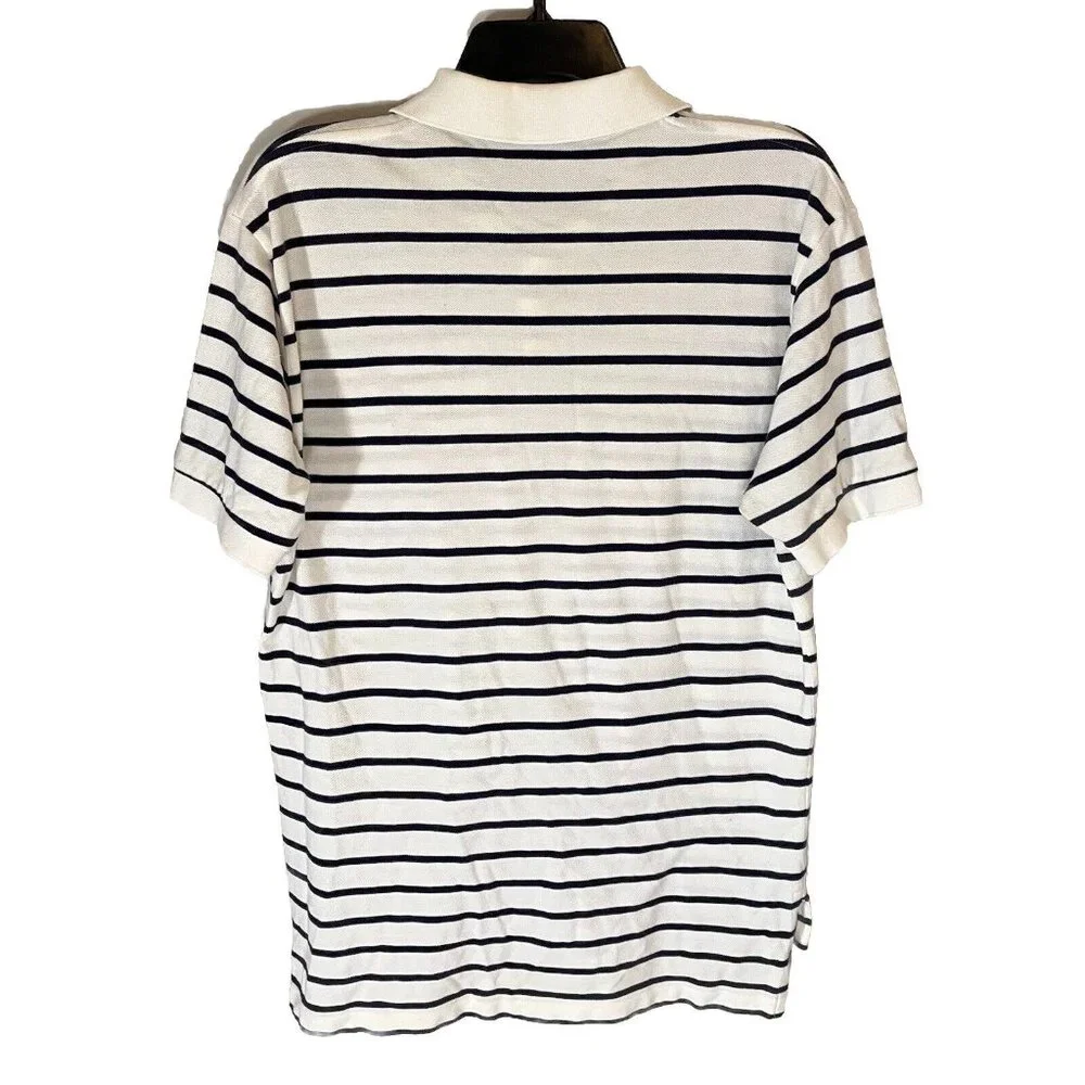 B3 Polo By Ralph Lauren, Black White Striped Short Sleeves Sz M